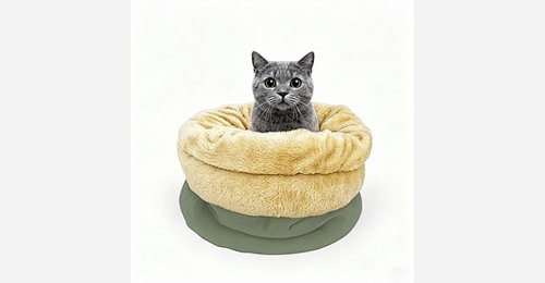 Custom 2-in-1 Cat Tunnel Bed | OEM & ODM Green Suede Plush Cat Cave with Removable Base - Model MJ-PET005 | Mingjin Bean Bag China