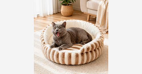 Soft Round Pet Bed | OEM Custom Plush Cat Bed Supplier - Model MJ-PET015 | Mingjin Bean Bag China